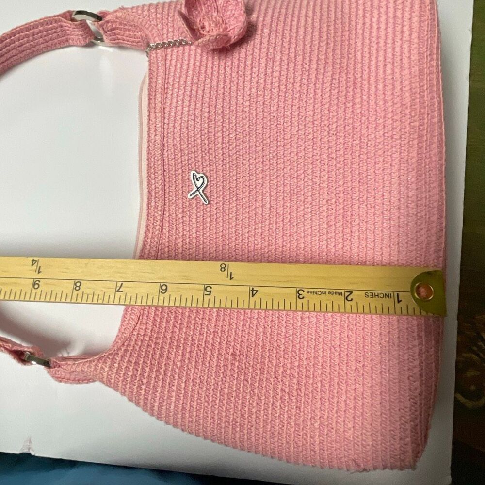 Betmar pink woven satchel or top handle bag. - Picture 7 of 9